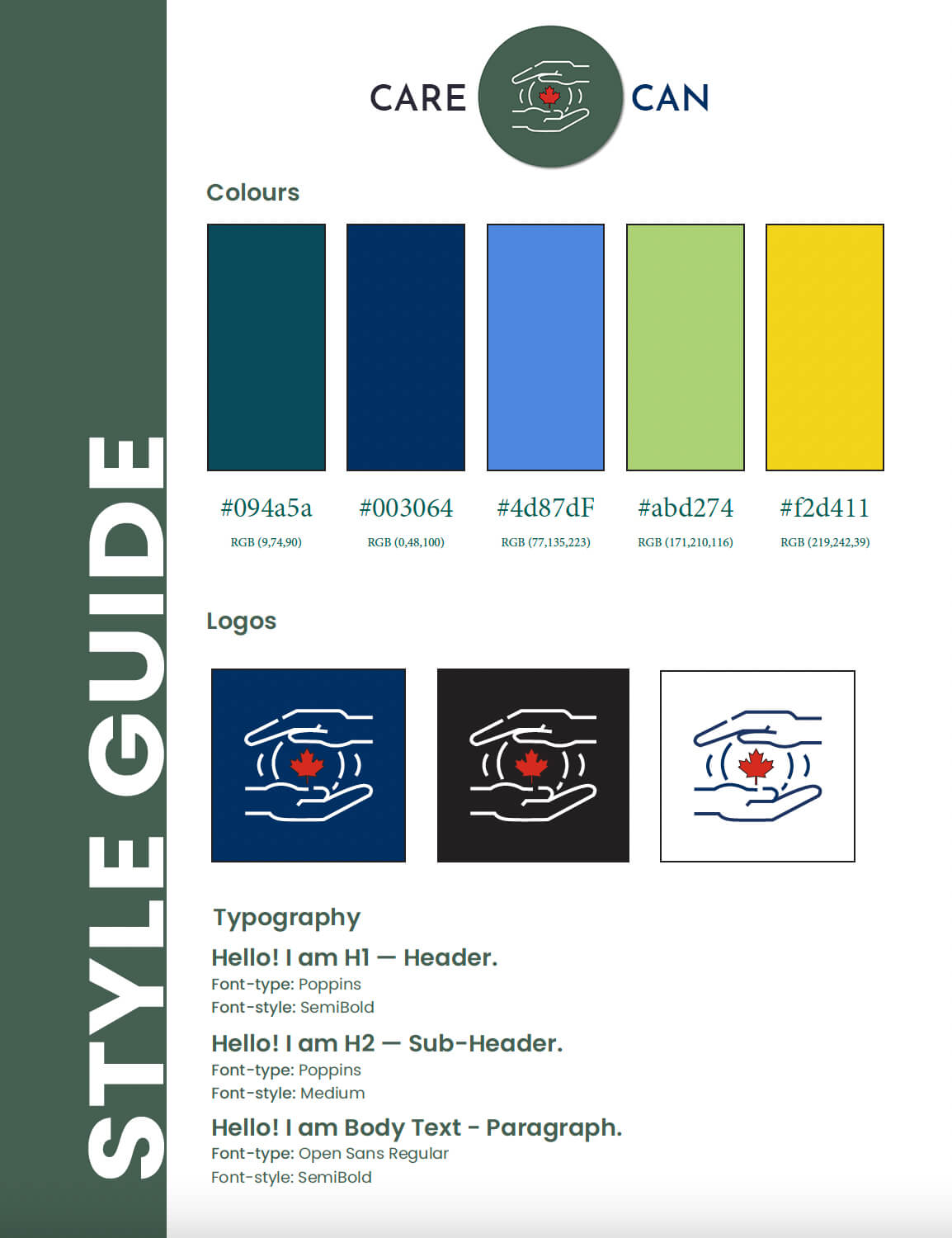 Style guide for CareCan brand