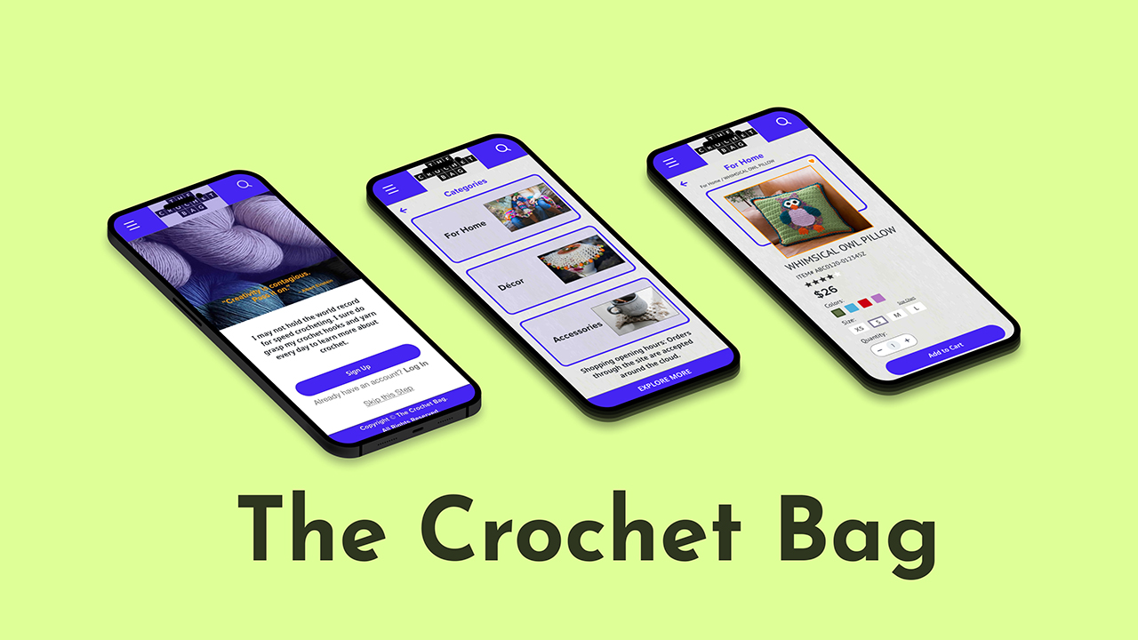 the crochet bag mobile app prototype