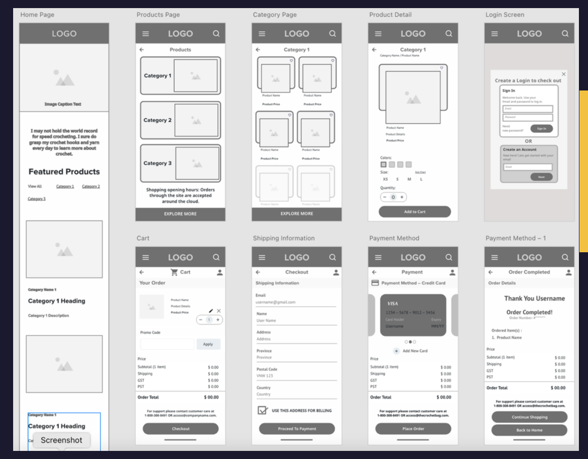 low fidelity wireframes