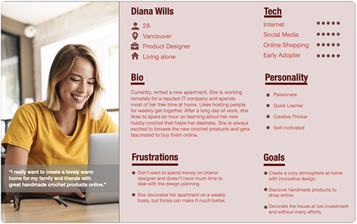 user persona for the crochet bag app